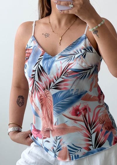 Size S Tropical Print Cami Top