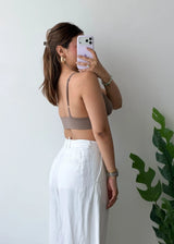Size S-M, Taupe Seamless Bralette Top