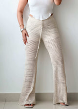 Waist 24-28 Beige Crochet Pants