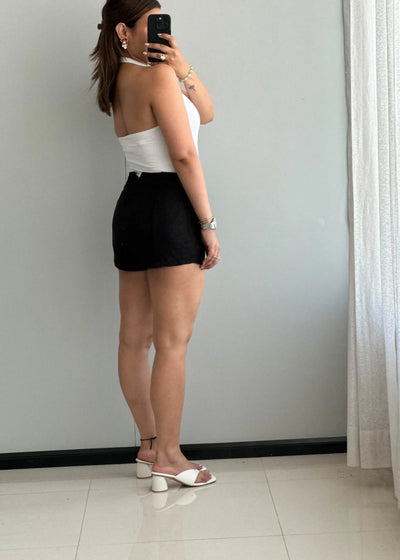 Waist : 28-29, Black Suede Shorts - Closet by Payal
