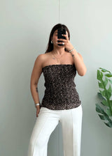 Size M-L, Leopard Print Smocked Tube Top for Women - Closet by Payal