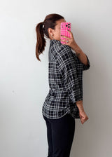 Size S-M Black Checked Shirt Top