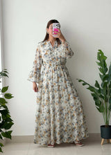 Size M-L, Vintage Floral Maxi Dress