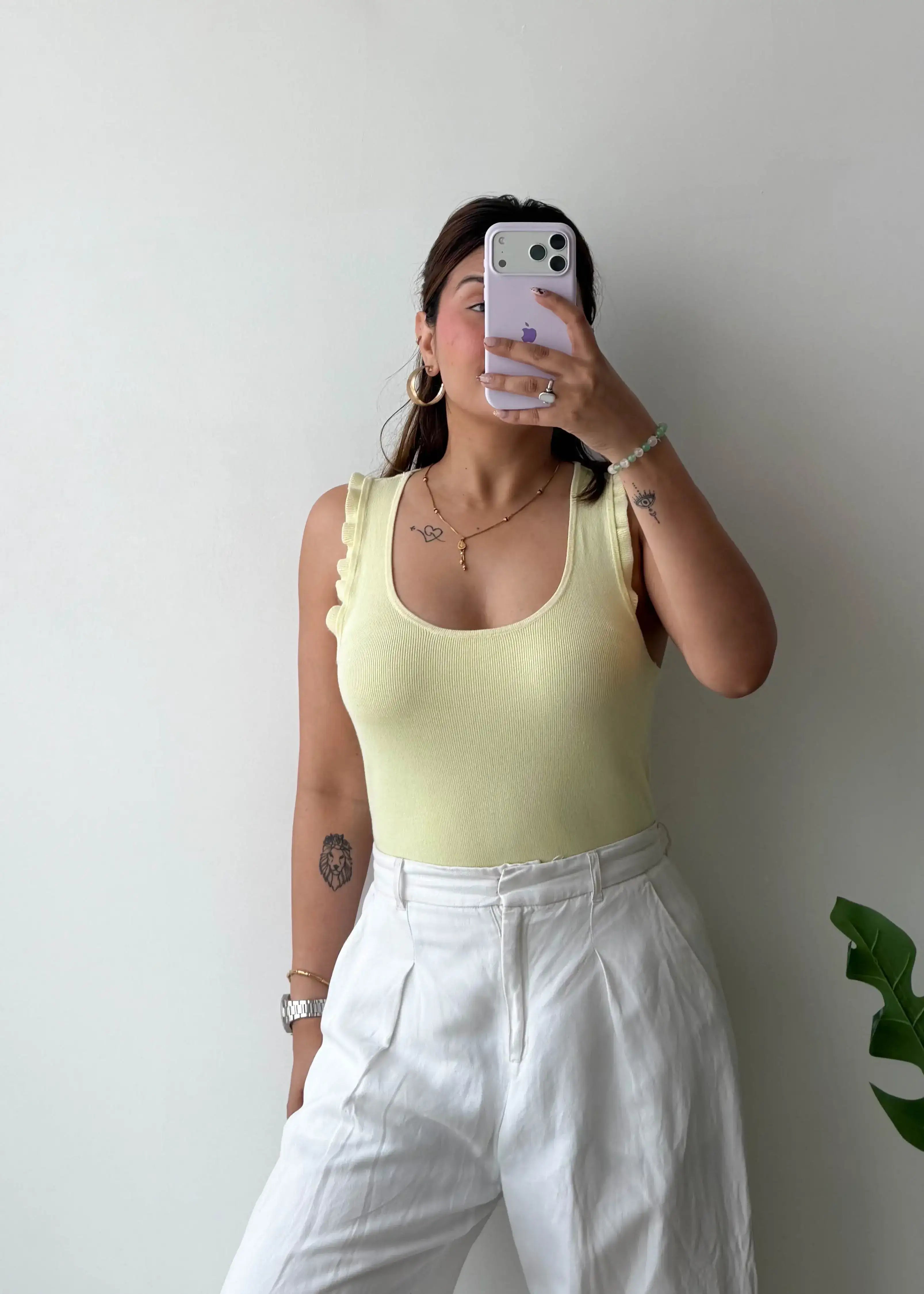 Size M-L, Lime Basic Tank Top