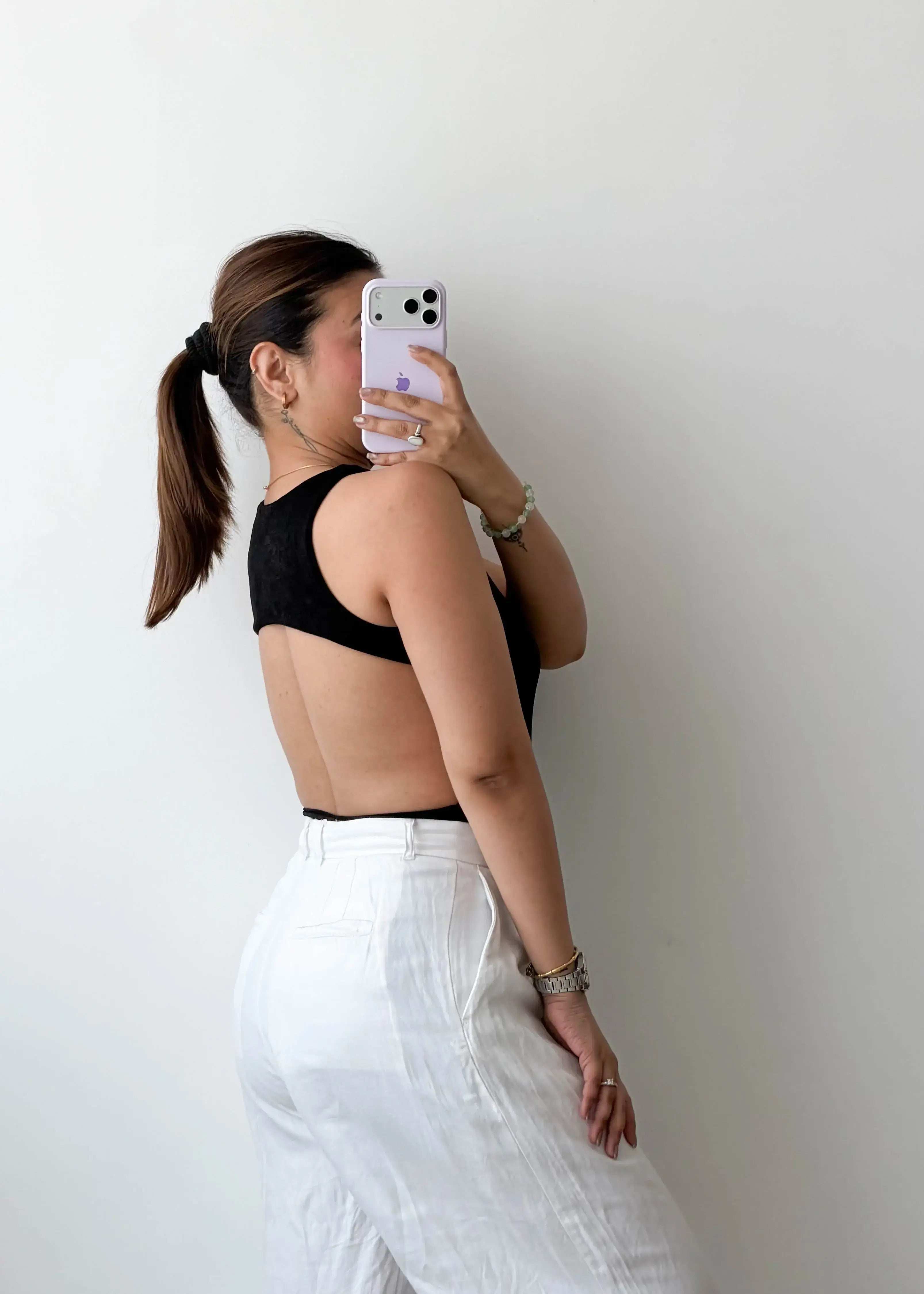 Size XS-S Black Backless Bodysuit