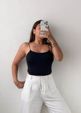 Size XS-S Black Basic Cami Bodysuit