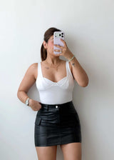 Size XS-S White Structured Cup Bodysuit