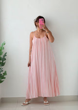 Size M-L Blush Pink Textured Maxi Dress