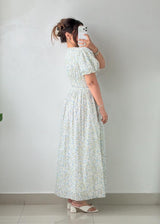 Size XS-S White Floral Print Midi Dress
