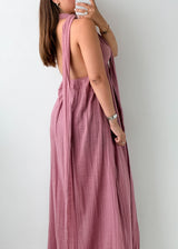 Size XS-S Dusty Pink Halter Maxi Dress