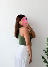 Size S Olive High Neck Bodysuit
