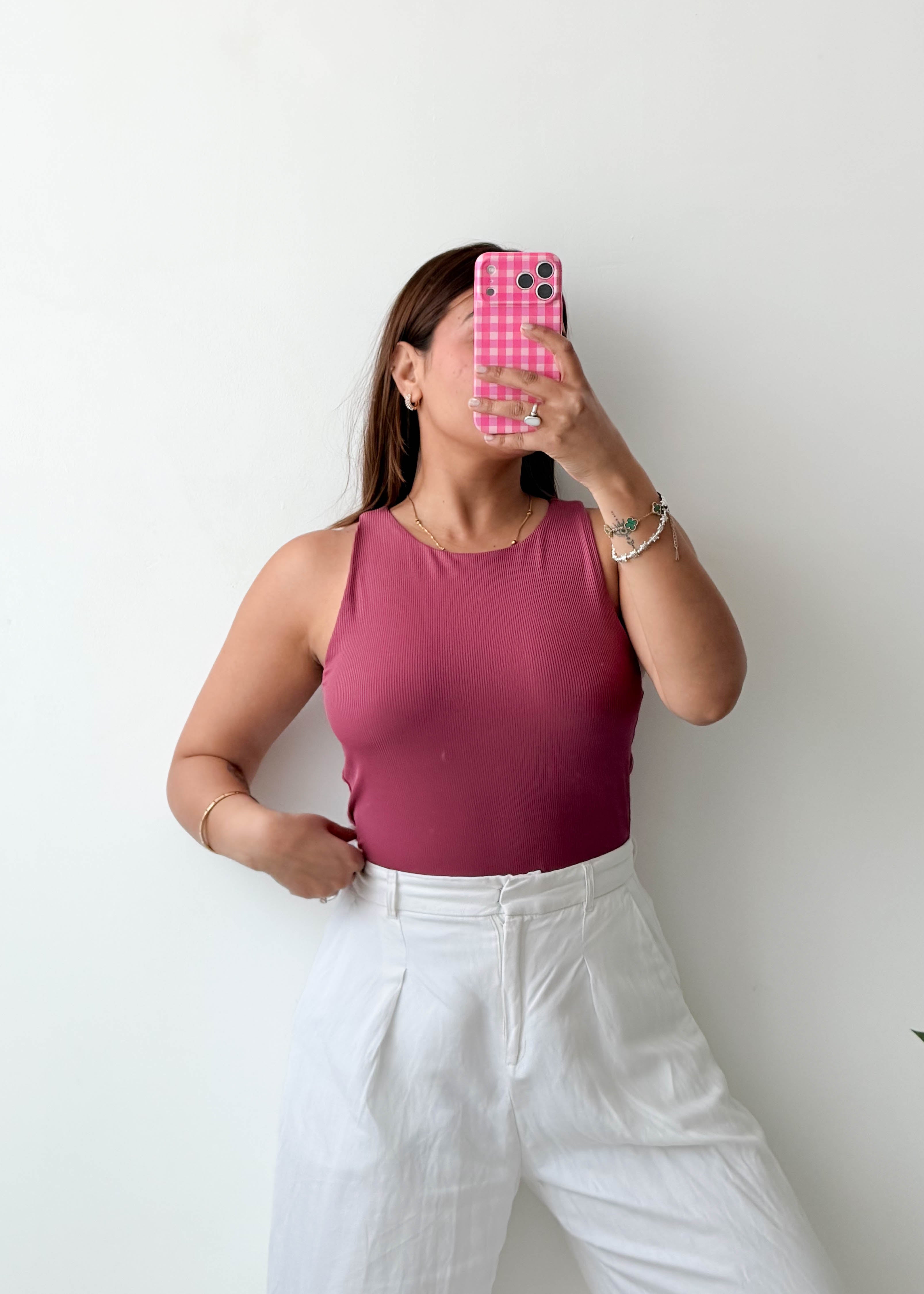 Size M Berry High Neck Bodysuit