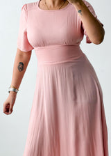 Size XS-S Blush Pink Fit & Flare Midi Dress