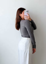 Size L Charcoal Square Neck Bodysuit