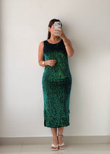 Size XS-S Emerald Green Sequin Midi Dress