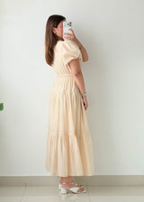 Size S-M Cream Tiered Maxi Dress