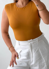 Size M Mustard Sleeveless Bodysuit