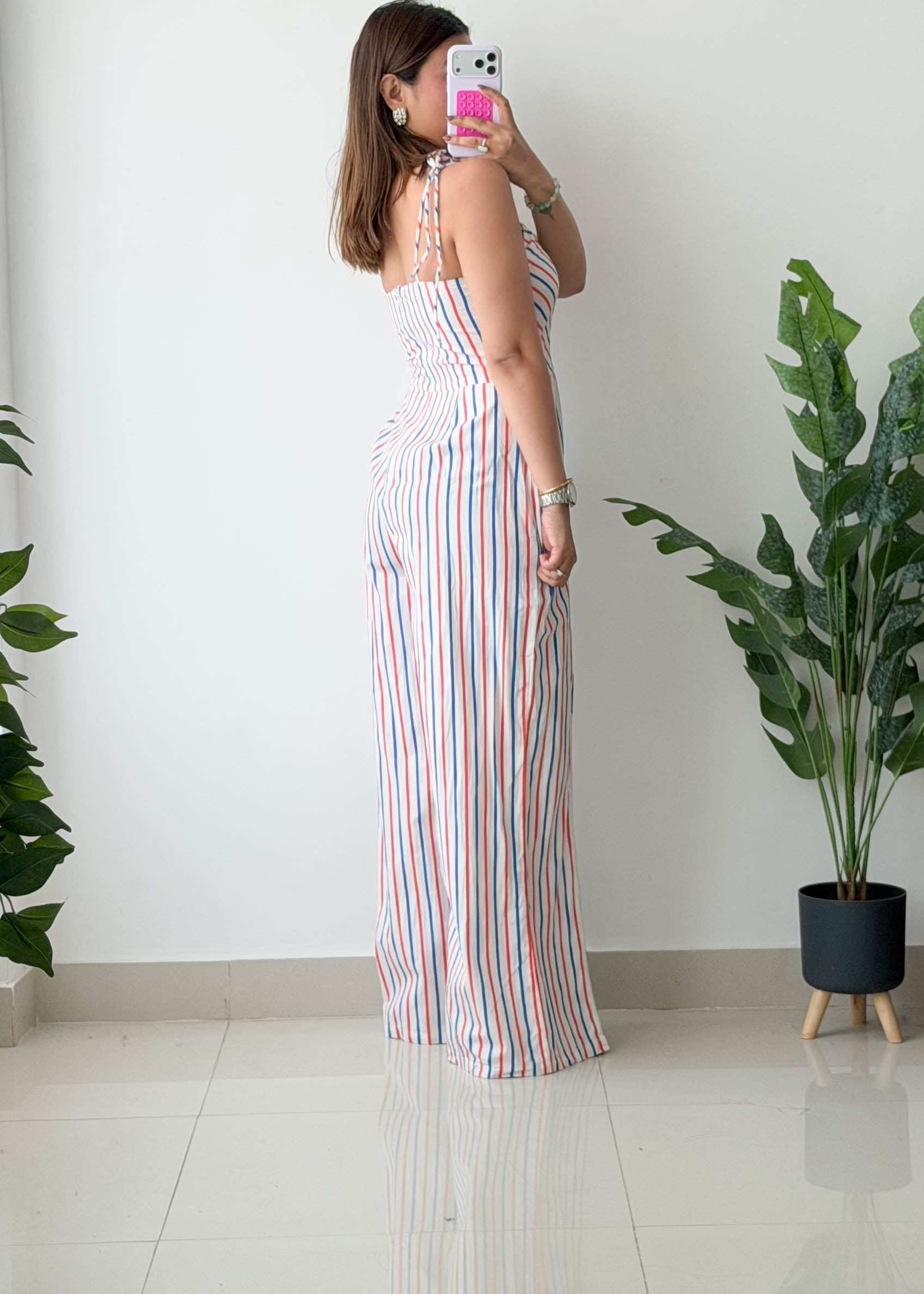 Size S-M, Multicolor Striped Jumpsuit