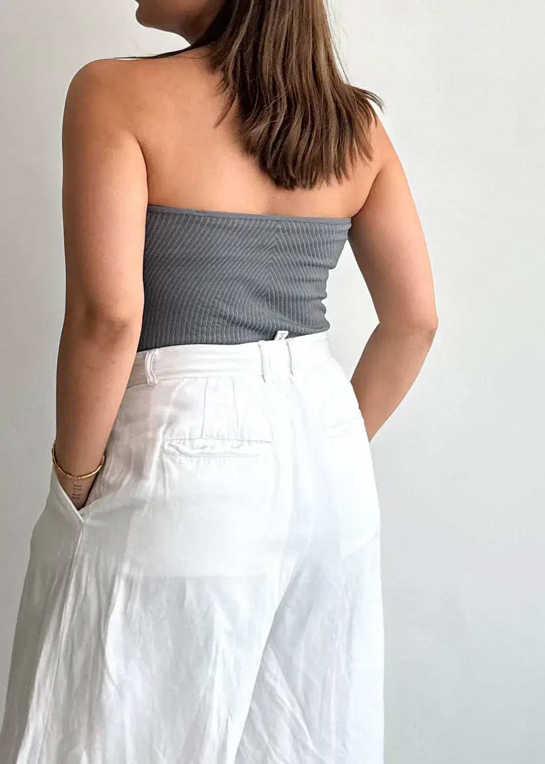 SIZE M-L, Solid Cotton Ribbed BodySuit - Closet by Payal