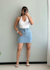 Waist : 28-30, Denim Skirt with Stretch. - Closet by Payal