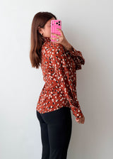 Size S-M Rust Animal Print Shirt Top