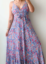 Size M-L Blue Paisley Maxi Dress