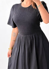 Size L-XL Black Textured Maxi Dress