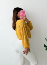Size S-M Mustard Polka Dot Blouse