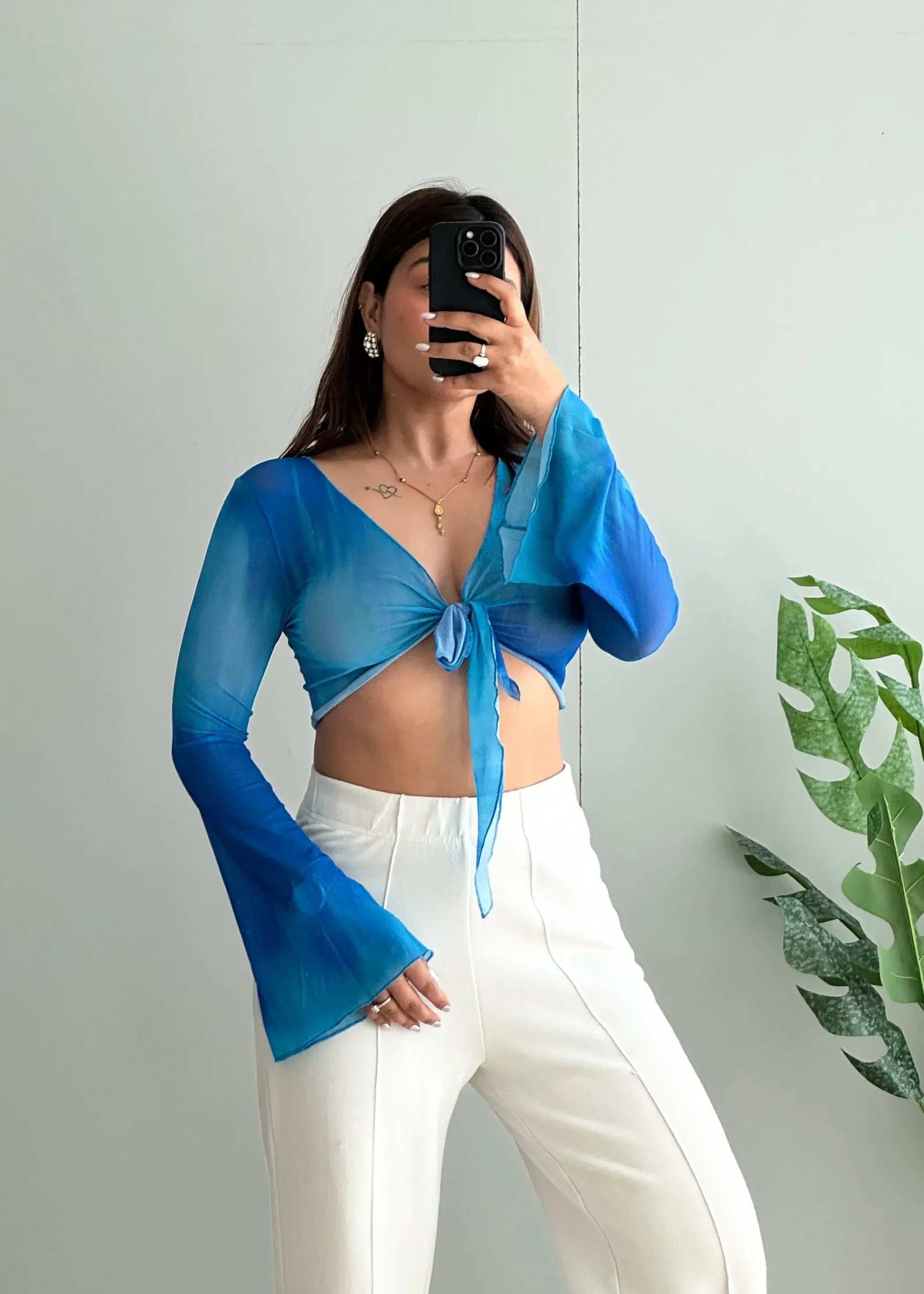 Free Size, Blue Ombre Shrug - Closet by Payal
