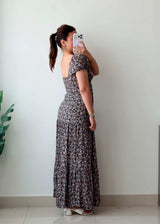 Size XS-S Black Floral Maxi Dress
