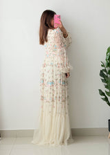 Size L Floral Embroidered Maxi Dress