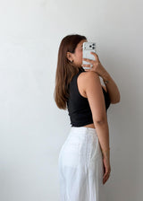 Size S-M Black Zip Front Crop Top