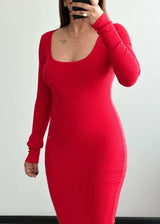 SIZE XS-S, Cotton Ribbed Bodycon Dress - Closet by Payal