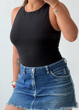 Size M Black High Neck Sleeveless Bodysuit