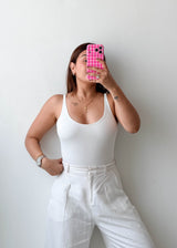 Size M White Scoop Neck Bodysuit