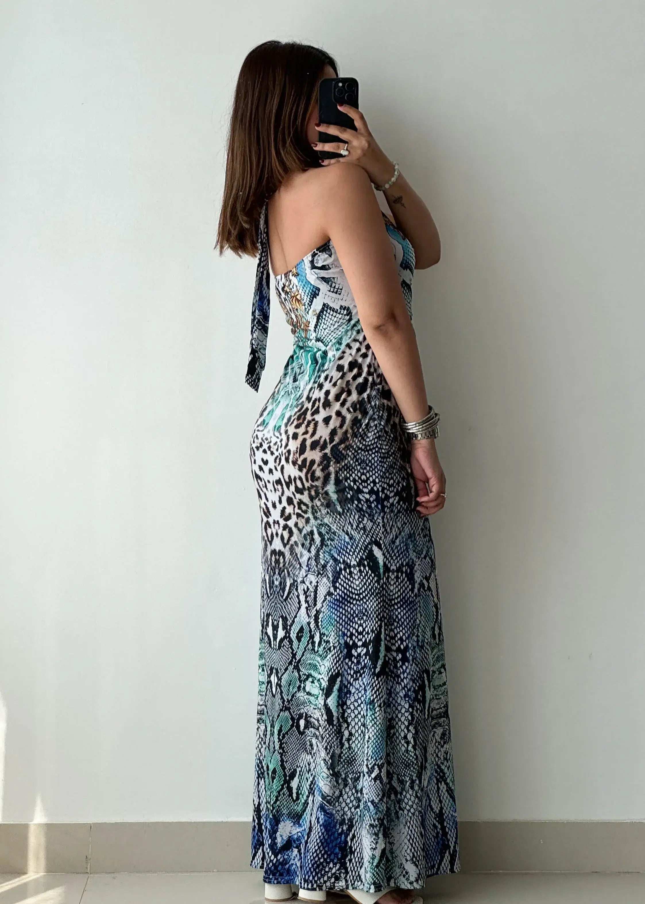 SIZE S-M, Cotton Printed Maxi Dress - Closet by Payal