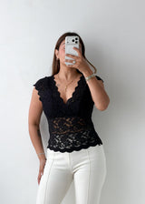 Size XS-S Black Lace Knit Top