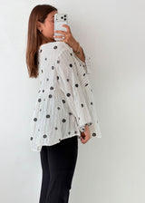 Size L-XL White Embroidered Boho Blouse