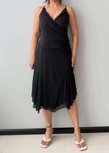 Size M-L, Black Lace Detail Midi Dress - Closet by Payal