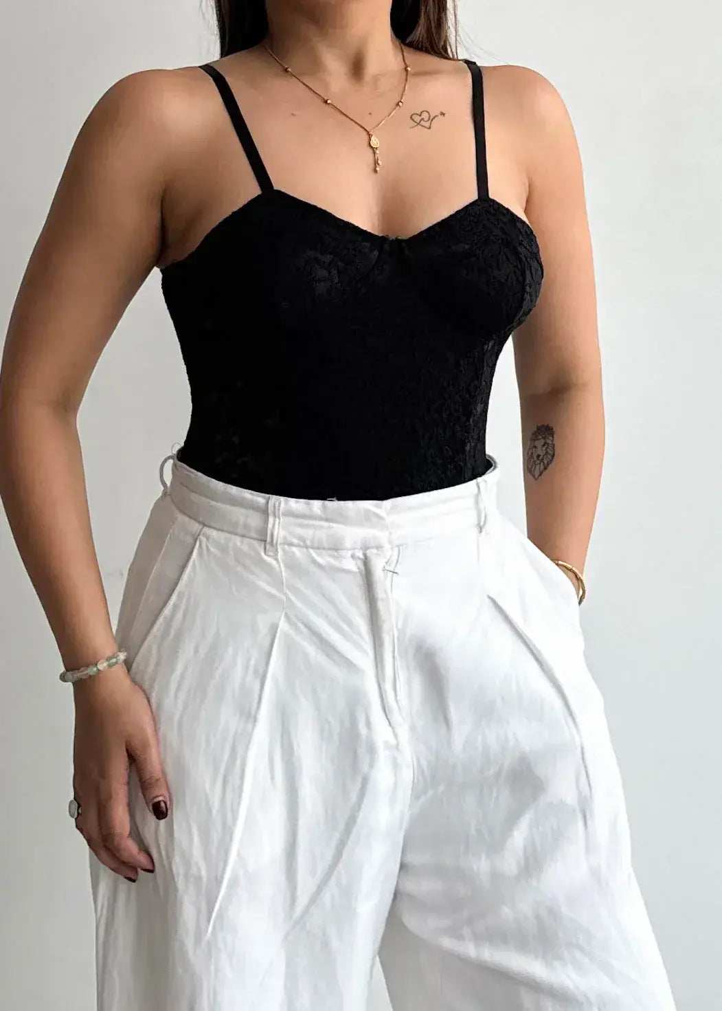 SIZE XS-S, Solid Mesh with Lining BodySuit - Closet by Payal