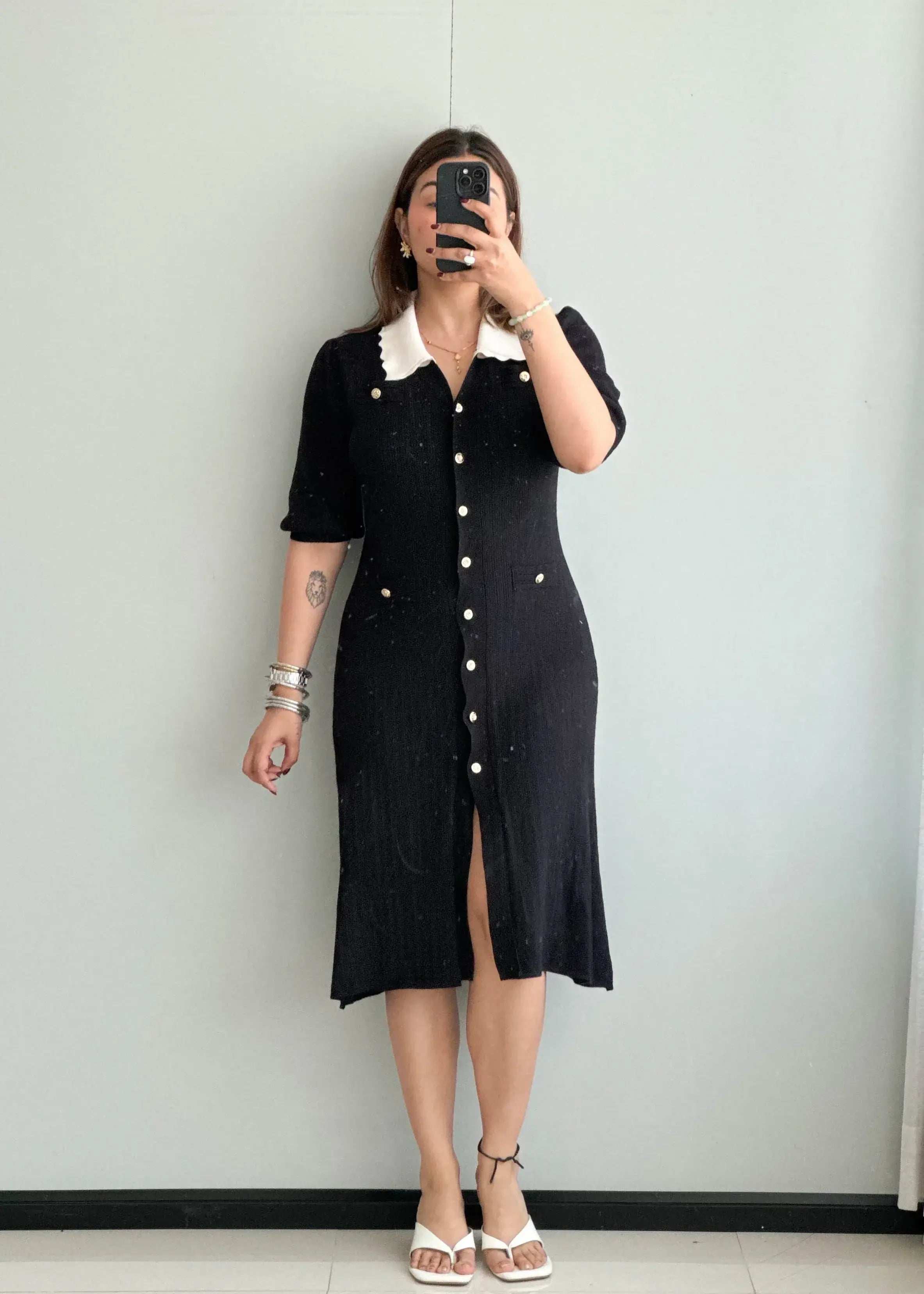 SIZE M-L, Cotton Light Knit Dress - Closet by Payal