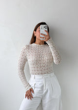 Size S-M White Floral Lace Top