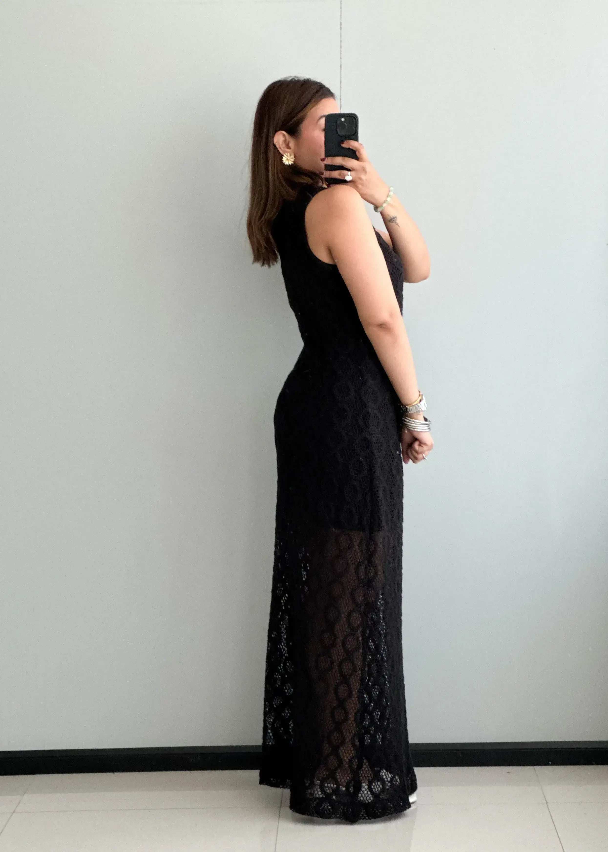SIZE M-L, Mesh with lining Maxi Dress - Closet by Payal