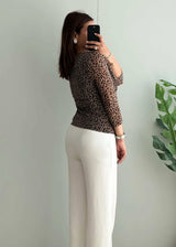 Size S-M, Animal Print Lace Detail Statement Top - Closet by Payal