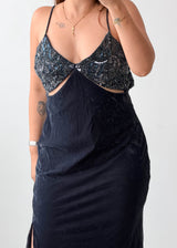 Size M Black Sequin Cutout Party Perfect Dress