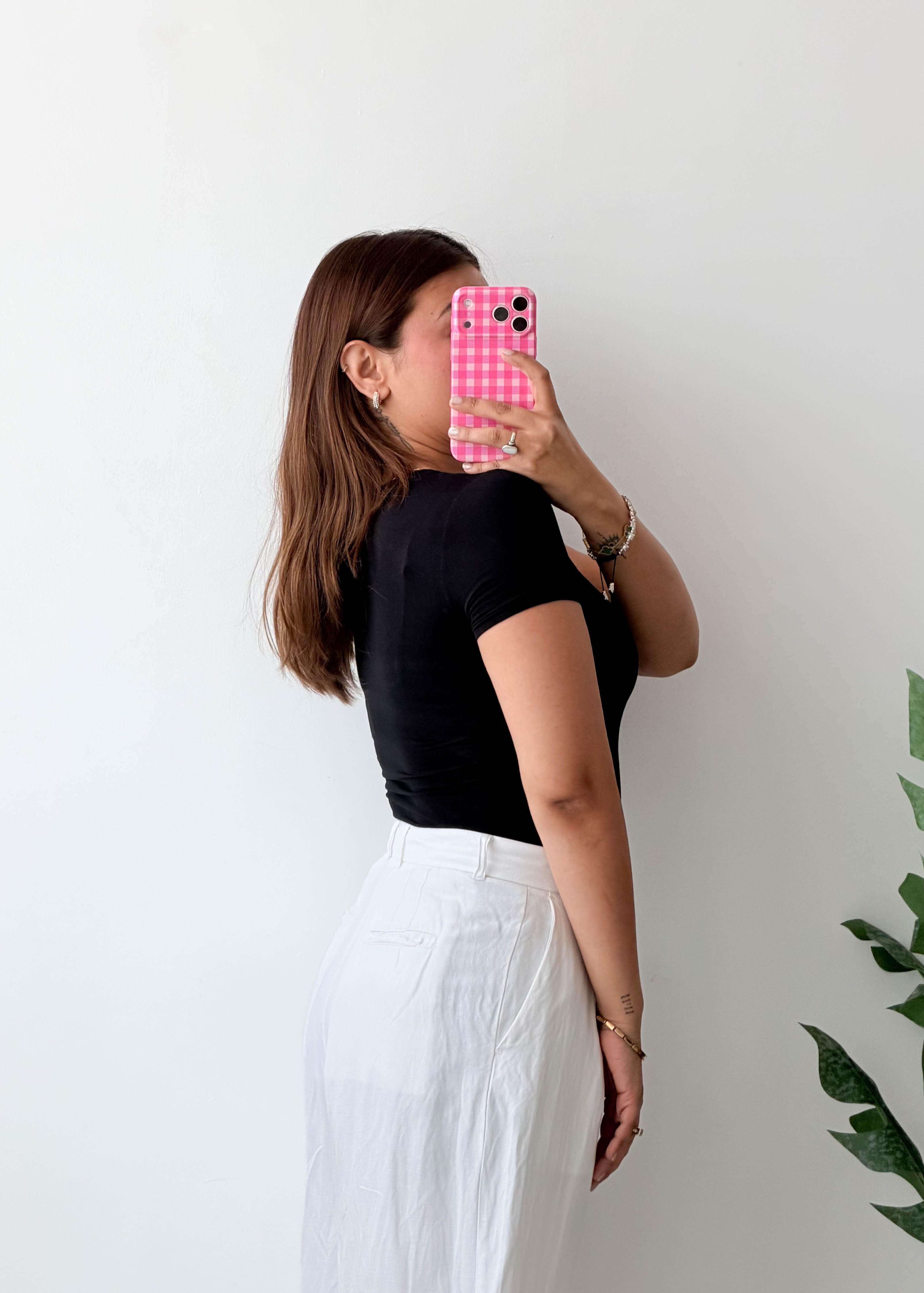 Size XS-S Black Crew Neck Bodysuit