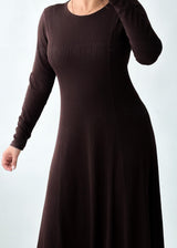 Size M-L Chocolate Brown Knit Maxi Dress