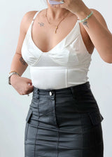 Size M White Structured Cup Bodysuit