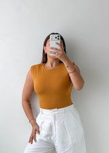 Size M Mustard Sleeveless Bodysuit