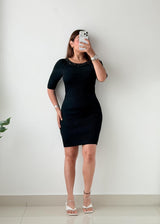 Size S-M Black Embellished Knit Mini Dress